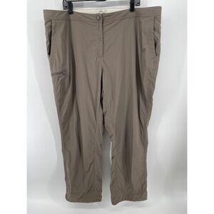 L.L.Bean Hiking Pants‎ Womens 20W Brown Nylon Stretch Camp Outdoor Gorpcore